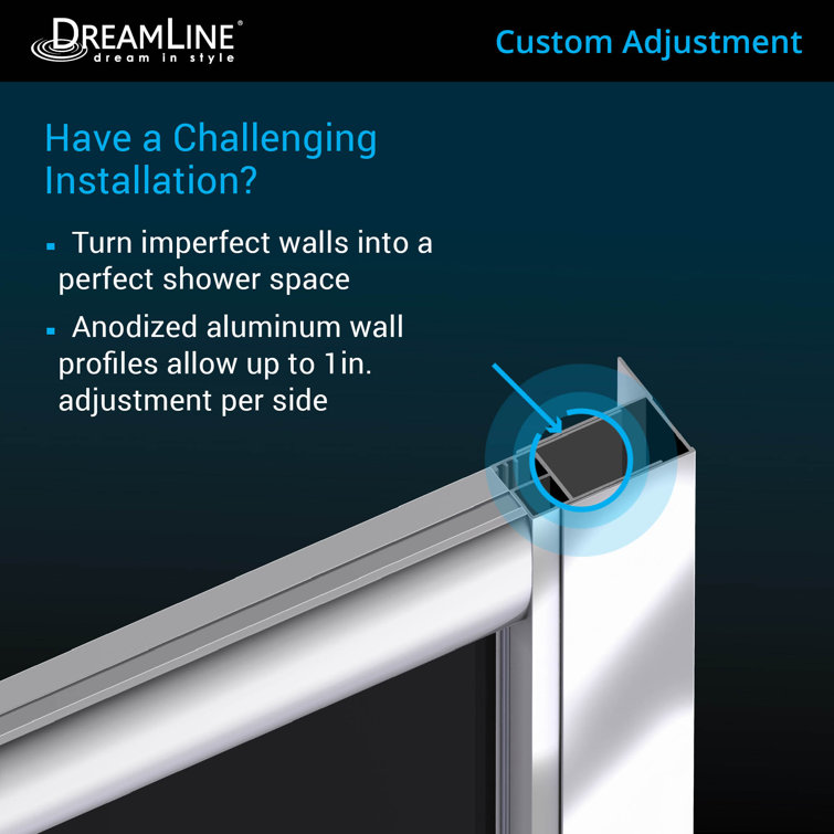 Prime 36" Matte Black Semi-Frameless Sliding Shower Enclosure with Base