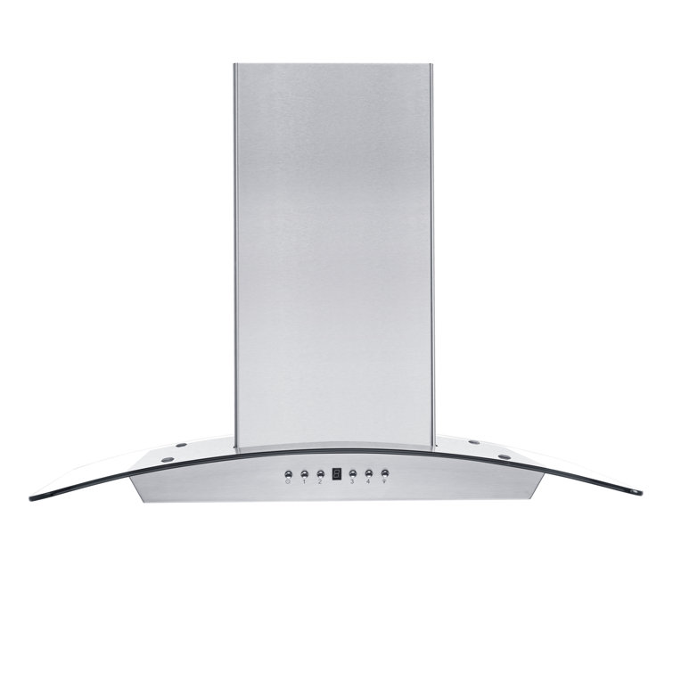 30" Stainless Steel Convertible Wall Mount Range Hood with Glass Canopy