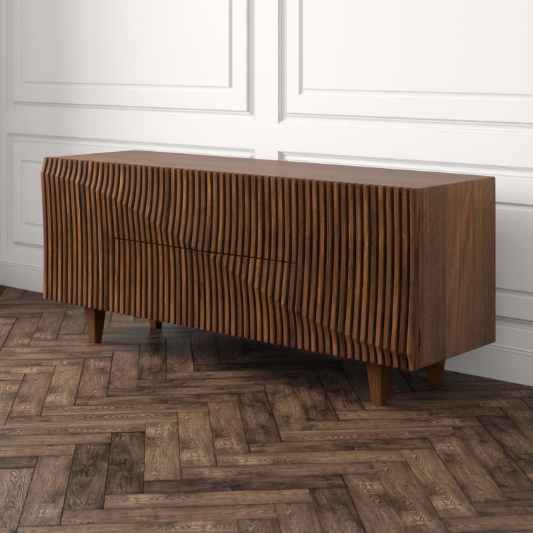 Jin-Ho Elegance 78'' Dark Walnut Solid Wood Sideboard