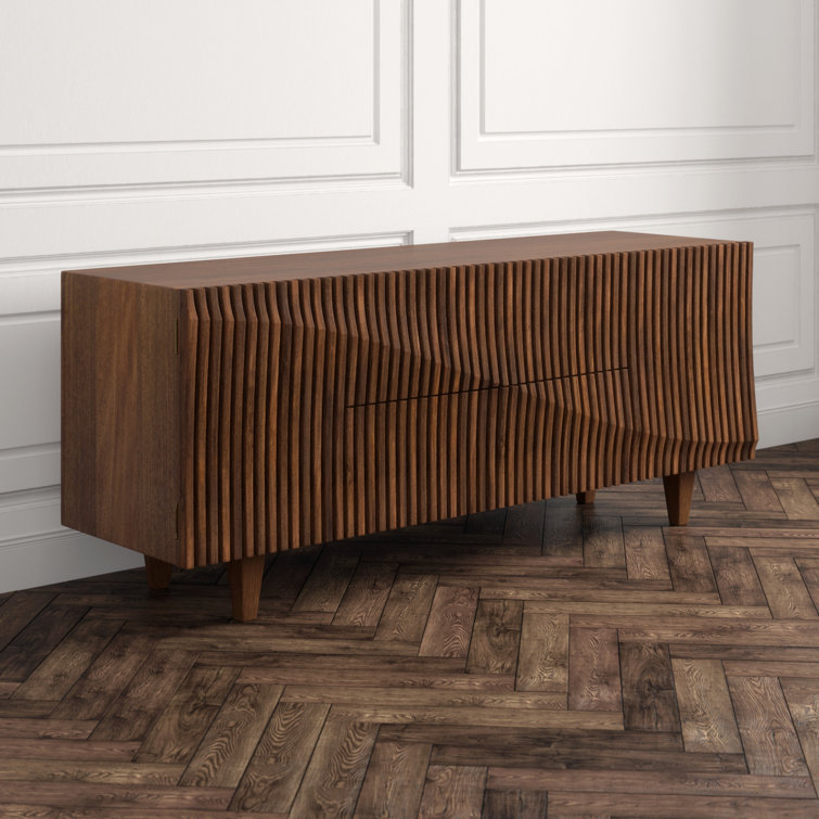 Jin-Ho Elegance 78'' Dark Walnut Solid Wood Sideboard