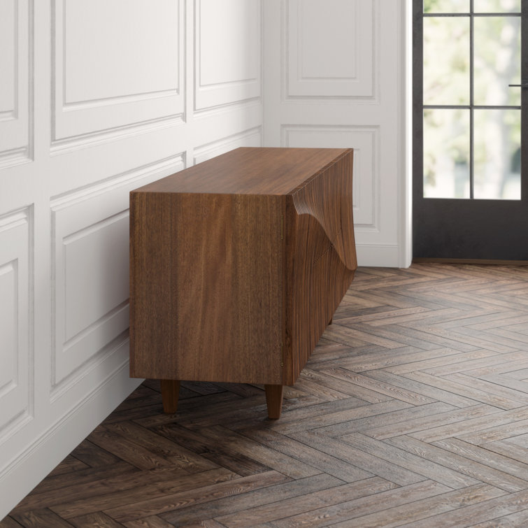 Jin-Ho Elegance 78'' Dark Walnut Solid Wood Sideboard