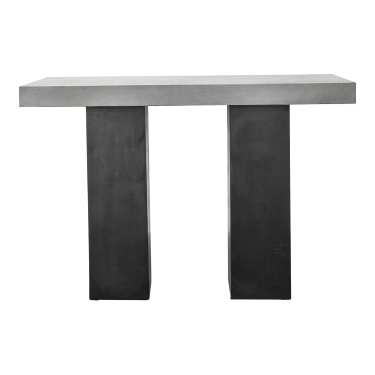 Gray Concrete Rectangular Outdoor Bar Table