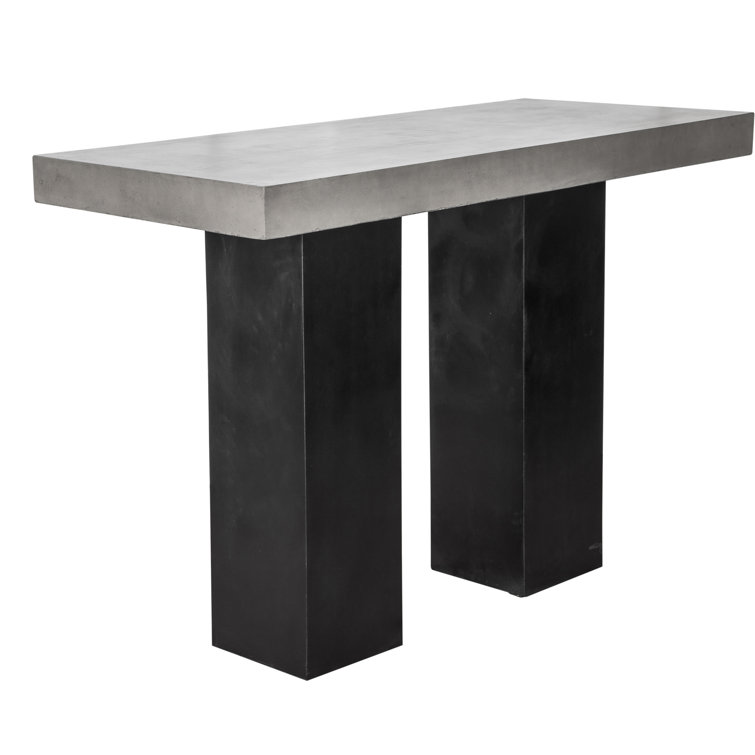 Gray Concrete Rectangular Outdoor Bar Table