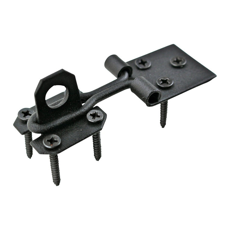 Black Wrought Iron Cabinet Door Hasp Lock Set
