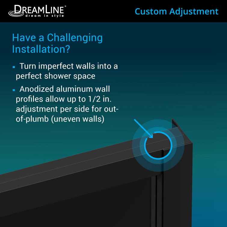 French Corner 36" Black Framed Sliding Shower Enclosure