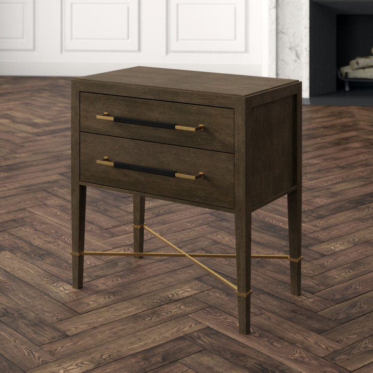 Verona Chanterelle Coffee Mahogany 2-Drawer Nightstand