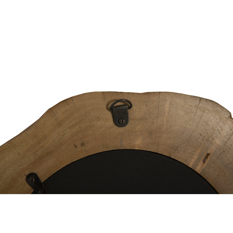 Round Polished Aluminum and Chamcha Wood Wall Décor