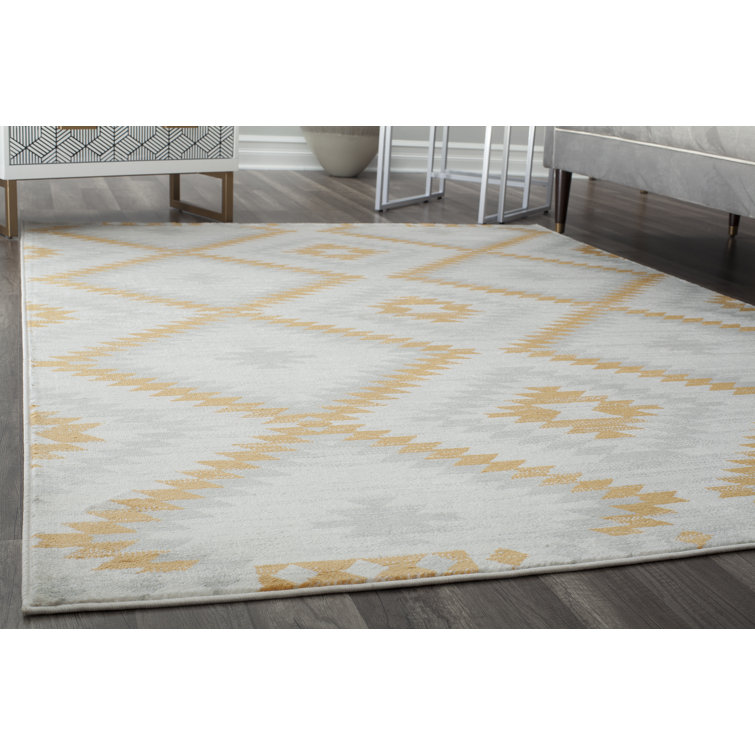 Golden Touch Round Synthetic Tribal Area Rug, 105"