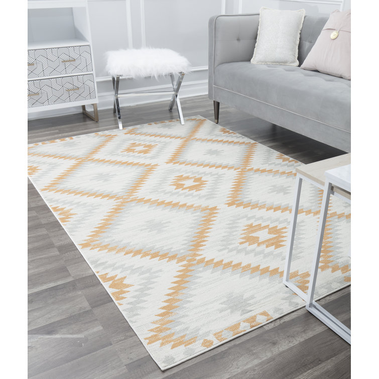 Golden Touch Round Synthetic Tribal Area Rug, 105"