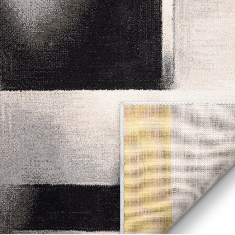 Modern Geometric Gold Synthetic 8' x 10' Easy-Care Area Rug