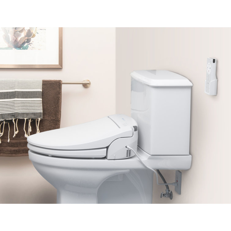 White Round Advanced Heated Bidet Toilet Seat with Stainless Steel Nozzle