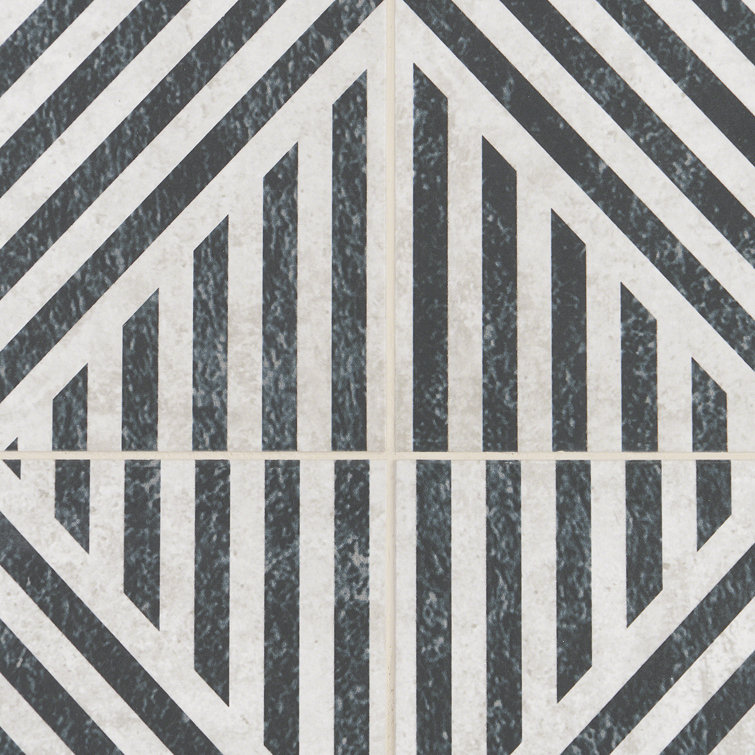 Tribeca Black and White 24" x 24" Matte Porcelain Wall and Floor Tile