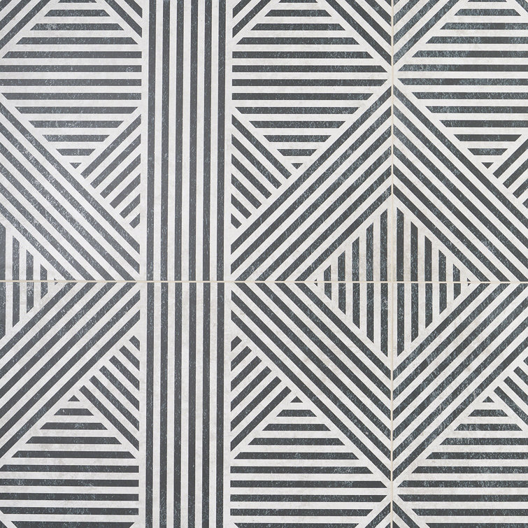 Tribeca Black and White 24" x 24" Matte Porcelain Wall and Floor Tile