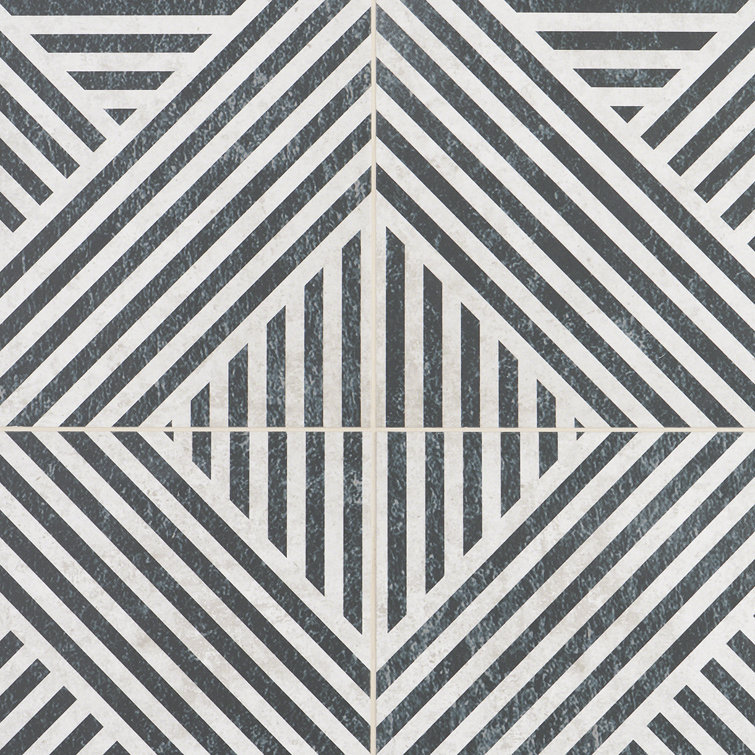 Tribeca Black and White 24" x 24" Matte Porcelain Wall and Floor Tile