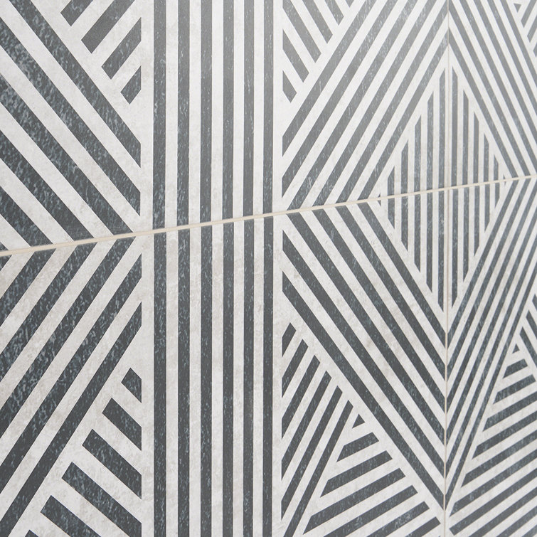 Tribeca Black and White 24" x 24" Matte Porcelain Wall and Floor Tile