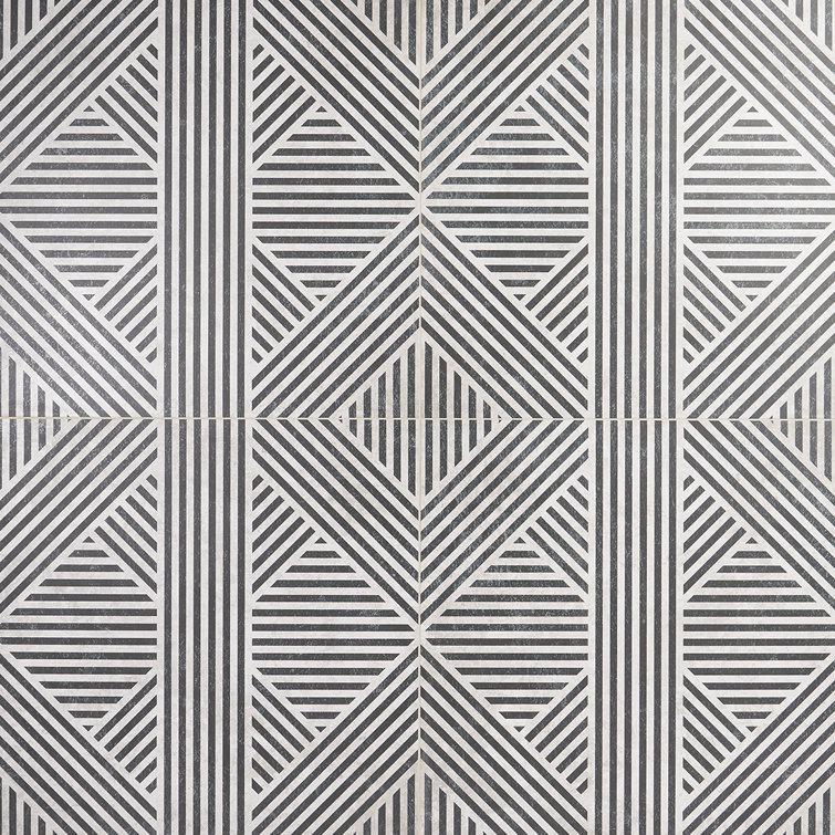 Tribeca Black and White 24" x 24" Matte Porcelain Wall and Floor Tile