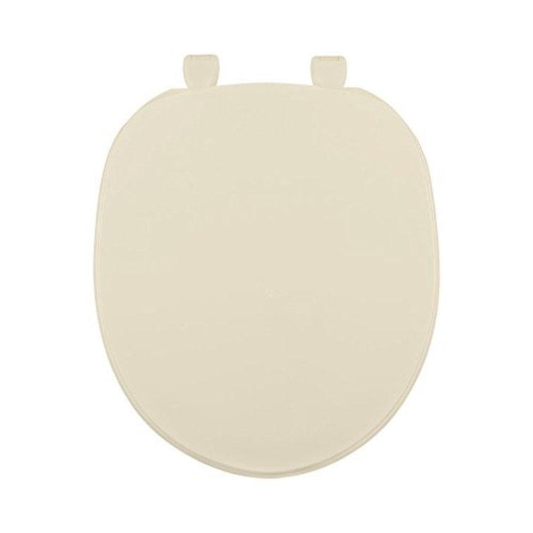 Bone Round Plastic Toilet Seat with Closed Front Cover