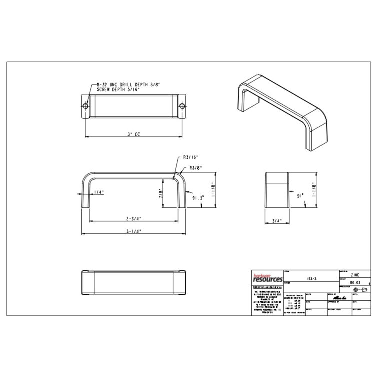 Asher 3-1/4" Brushed Oil Rubbed Bronze Bar Pull Handle
