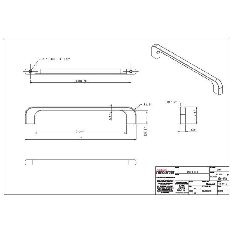 Satin Nickel Brushed Cabinet Bar Pull with Mounting Hardware