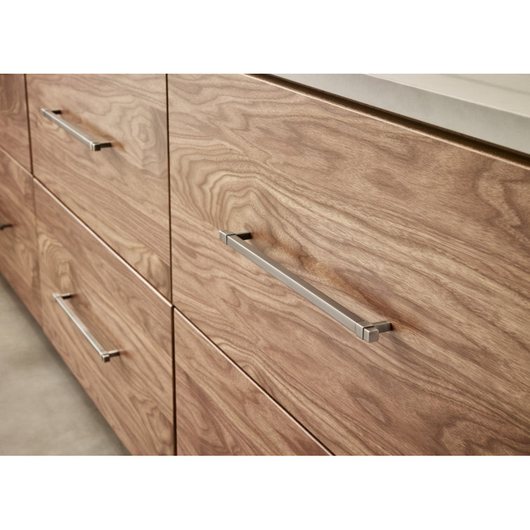 Modern Brushed Nickel Bar Pull with Mounting Hardware