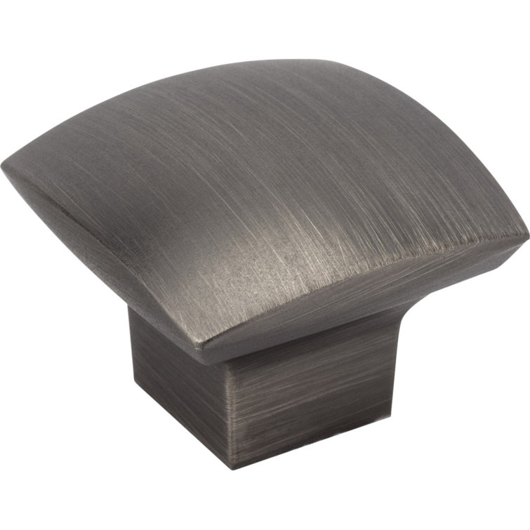 Brushed Pewter Square Cabinet Knob with Mounting Hardware