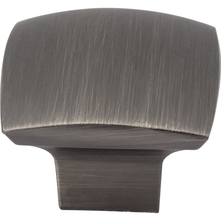 Brushed Pewter Square Cabinet Knob with Mounting Hardware
