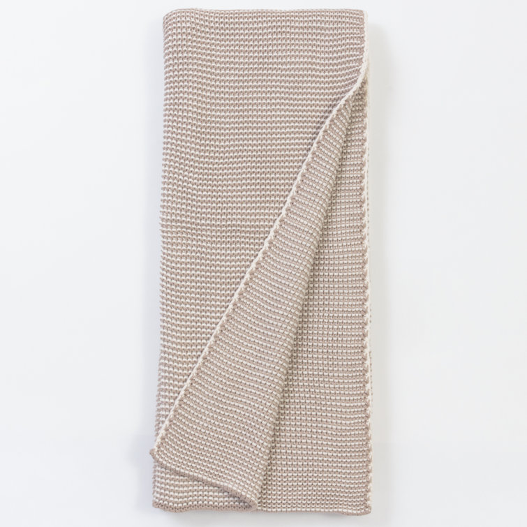 Natural Knitted Cotton Throw Blanket, 50" x 60"