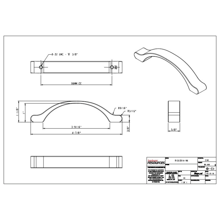 Oil Rubbed Bronze 3-3/4 Inch Cabinet Pull Handle