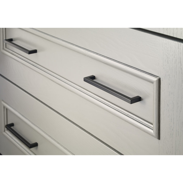 Matte Black Modern Bar Pull with Mounting Hardware