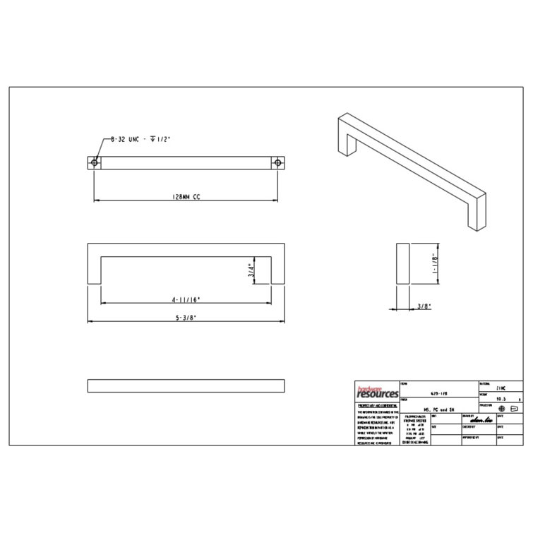 Matte Black Modern Bar Pull with Mounting Hardware