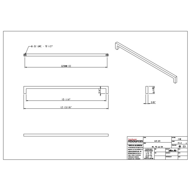Matte Black Modern Steel Cabinet Bar Pull with Mounting Hardware