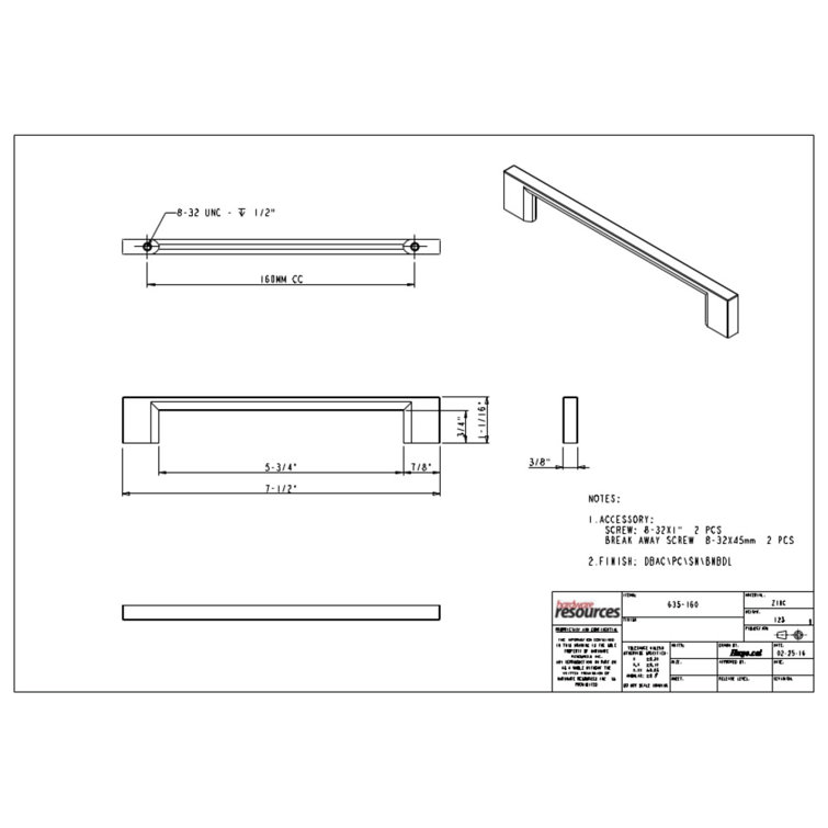 Sutton Brushed Nickel Modern Cabinet Bar Pull