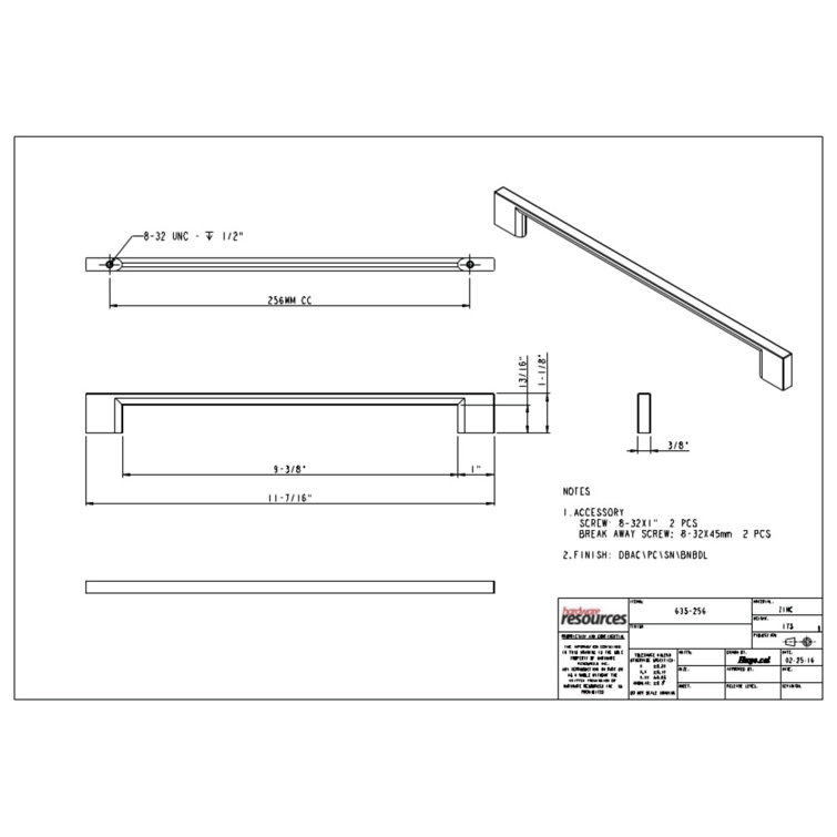 Sutton Brushed Nickel Modern Cabinet Bar Pull