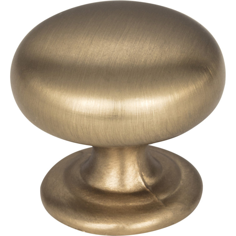 Satin Bronze Round Mushroom Cabinet Knob with Mounting Hardware