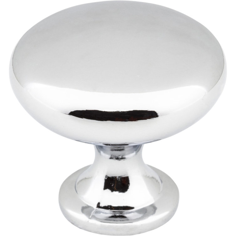 Polished Chrome Round Mushroom Cabinet Knob with Mounting Hardware
