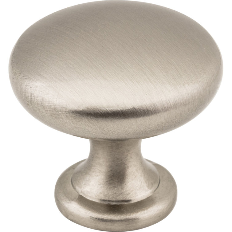 Madison Brushed Nickel Round Cabinet Knob with Mounting Hardware