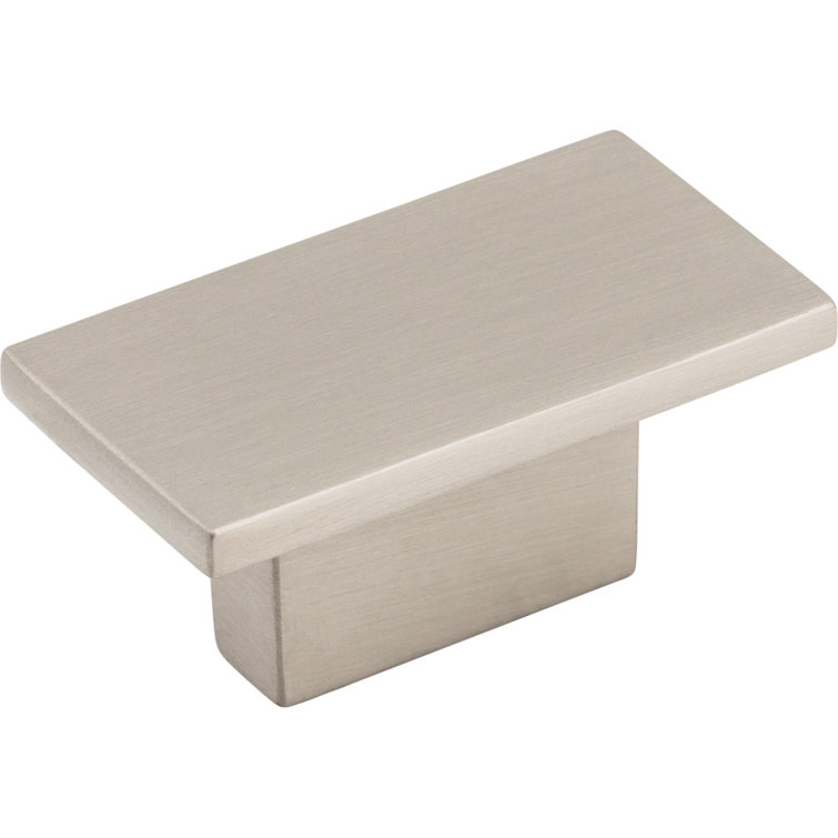 Brushed Nickel Rectangular Cabinet Knob with Mounting Hardware