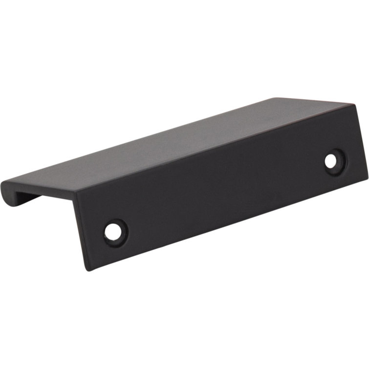 Matte Black Aluminum Modern Finger Pull with Mounting Hardware