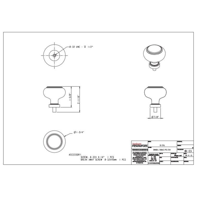 Harlow Oval Brushed Nickel Traditional Cabinet Knob