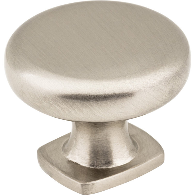 Brushed Nickel Round Cabinet Knob with Mounting Hardware