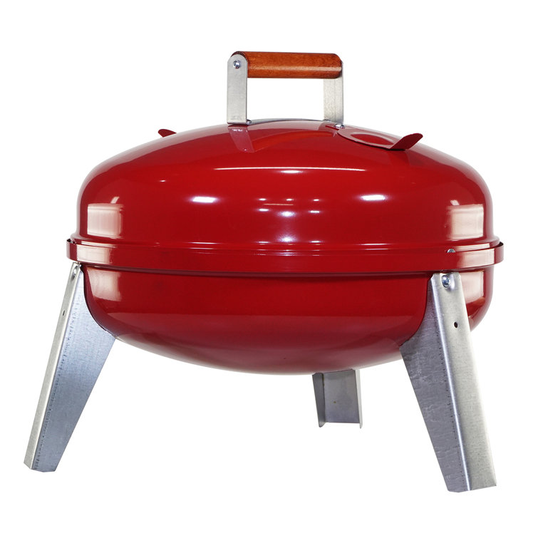 Americana Red Portable Charcoal Grill with Smoker