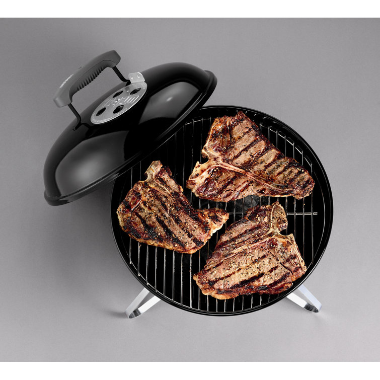 Weber 14-Inch Black Portable Charcoal Grill with Porcelain-Enamel Lid
