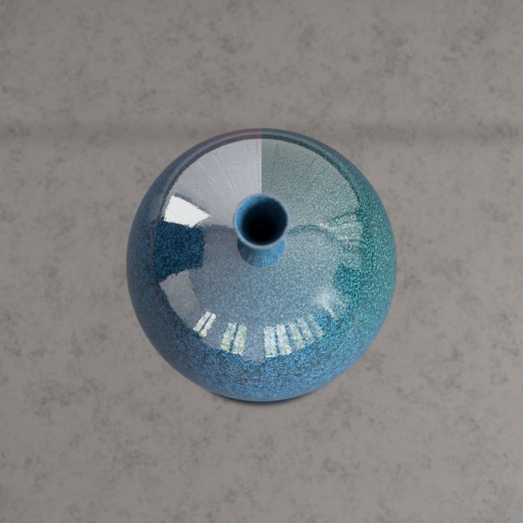 Small Celestial Dark Teal Ceramic Ovoid Vase