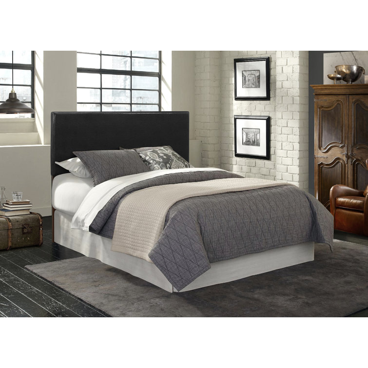 Black Faux Leather Upholstered Twin Headboard