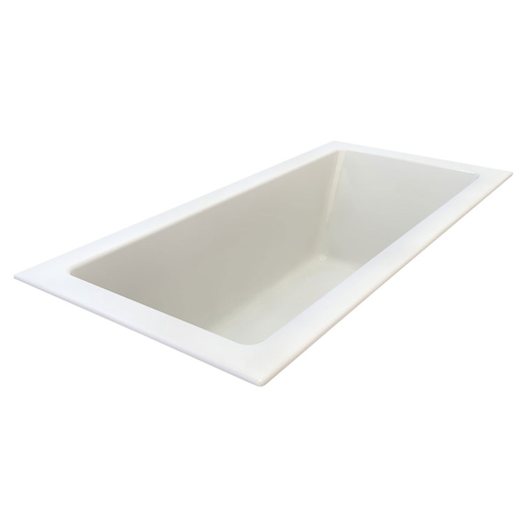 Studio 74.5'' White Acrylic Drop-In Soaking Bathtub