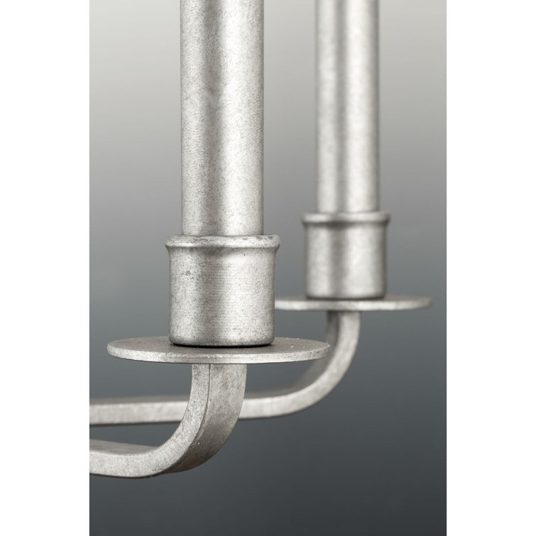 Turnbury Galvanized Steel and Wood 6-Light Chandelier