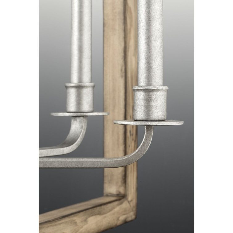 Turnbury Galvanized Steel and Wood 6-Light Chandelier