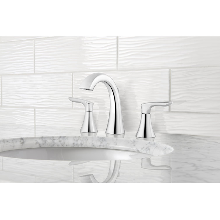 Weller 8" Polished Chrome Modern Bathroom Faucet with Drain Assembly