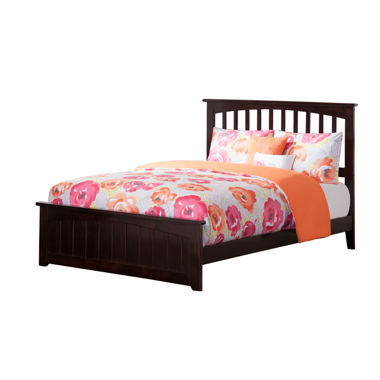 Espresso Full Mission Wood Platform Bed with Headboard