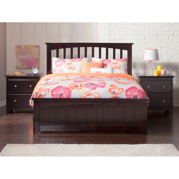 Espresso Full Mission Wood Platform Bed with Headboard